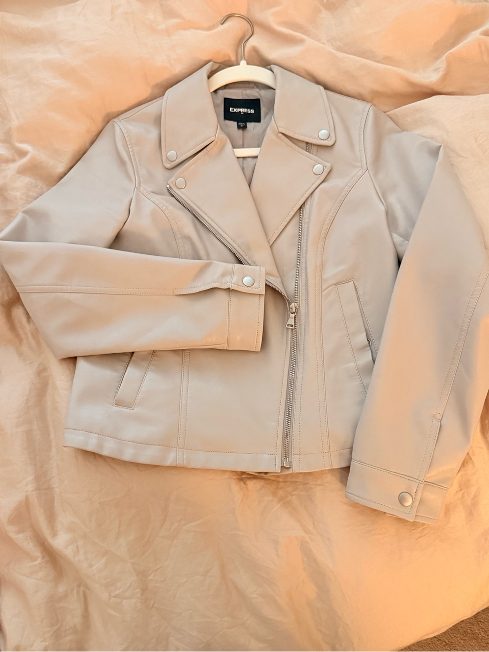 Express Women's Light Beige Moto Jacket